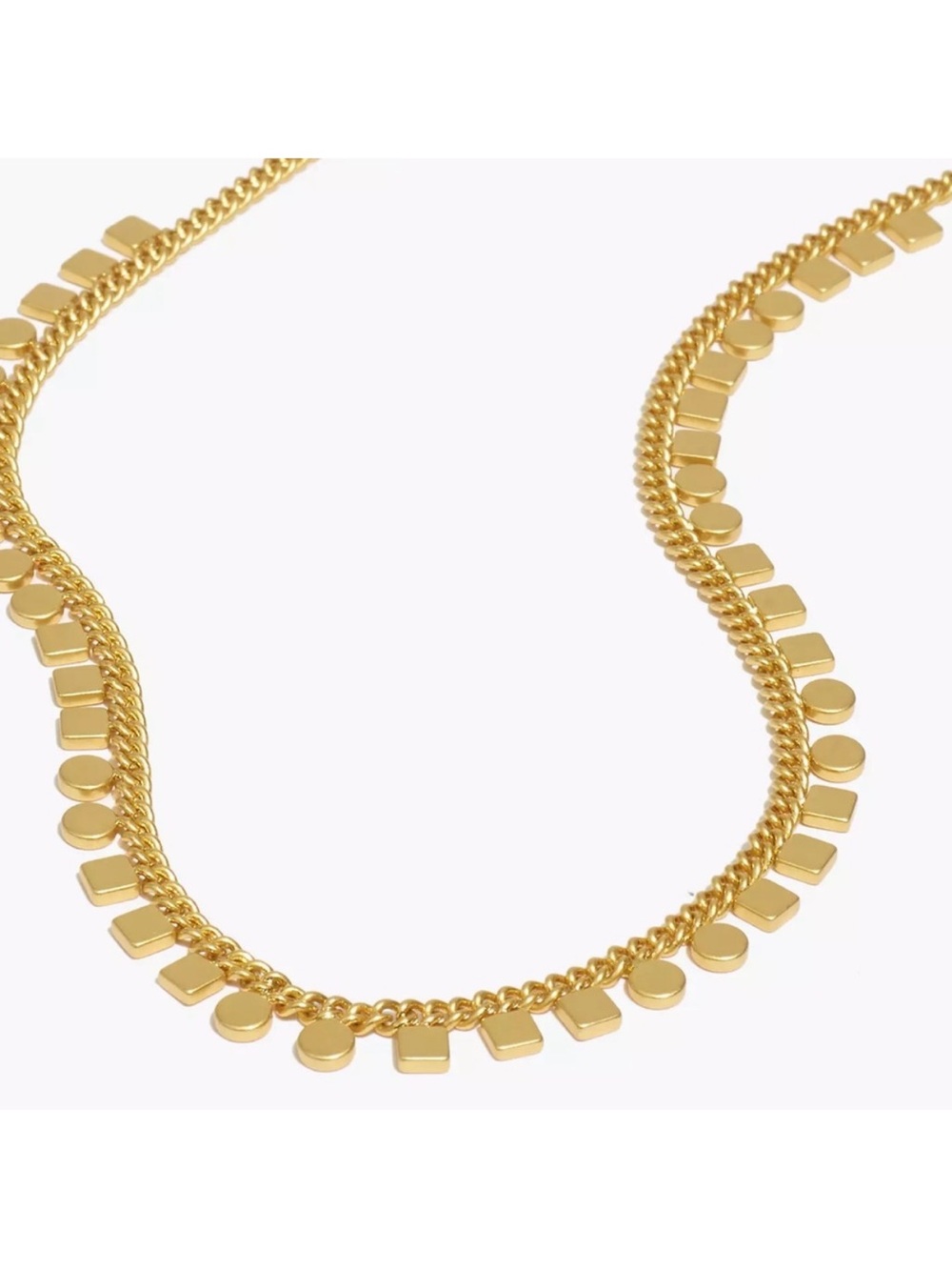 MADEWELL Geochain Circle Square Chocker Gold Tone Necklace - Picture 2 of 6